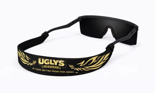 UGLYS EyeWear Gold Wing Sunglass Strap with decorative gold wing design for secure and stylish eyewear hold