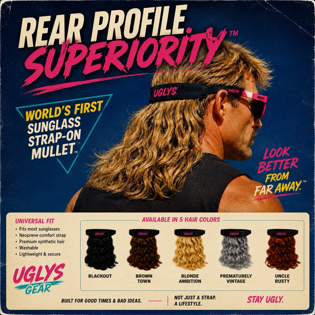 UGLYS™️ Double Wide Sunglass Strap-On Mullet