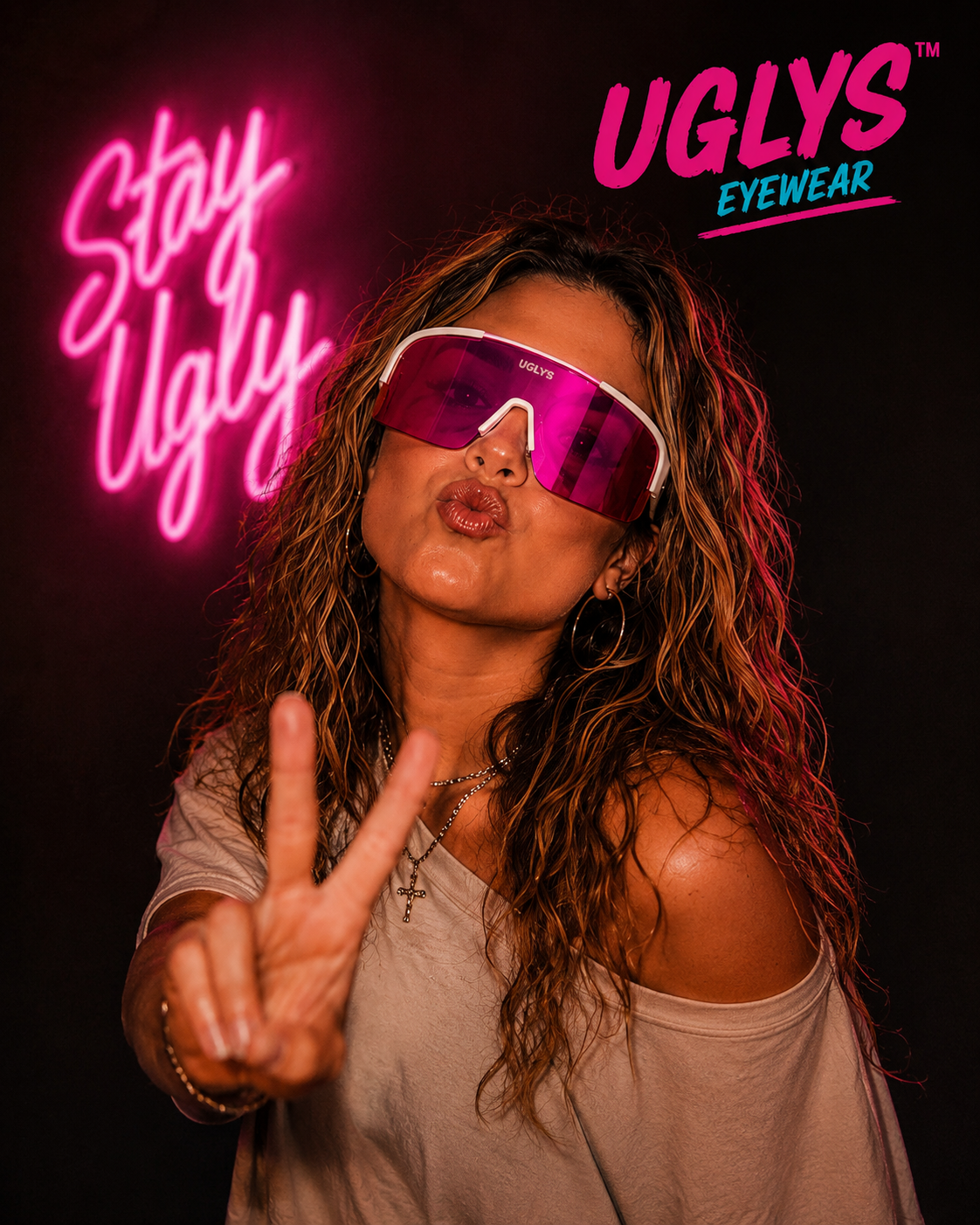 UGLY'S EYEWEAR UGLYS™ The Hotline sunglasses with black frames and tinted lenses, stylish and modern eyewear design.