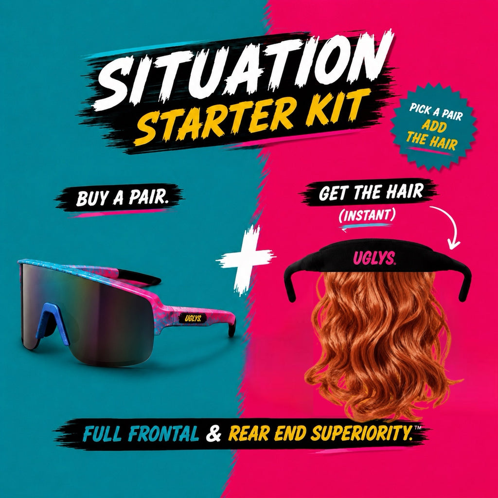UGLYS™️ Uncle Rusty Sunglass Strap-On Mullet