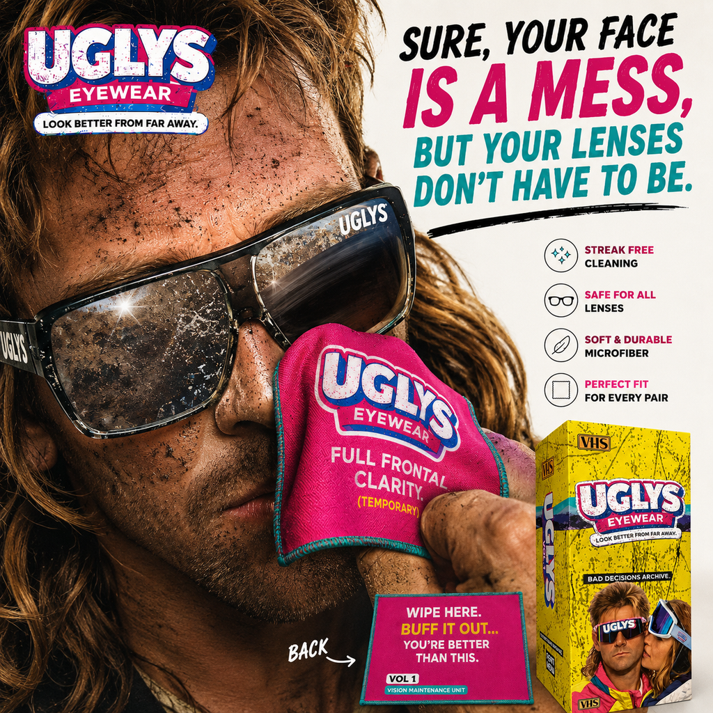 UGLYS EYEWEAR Glow Job sunglasses with vibrant, glowing lenses and stylish frame, perfect for night wear or parties.