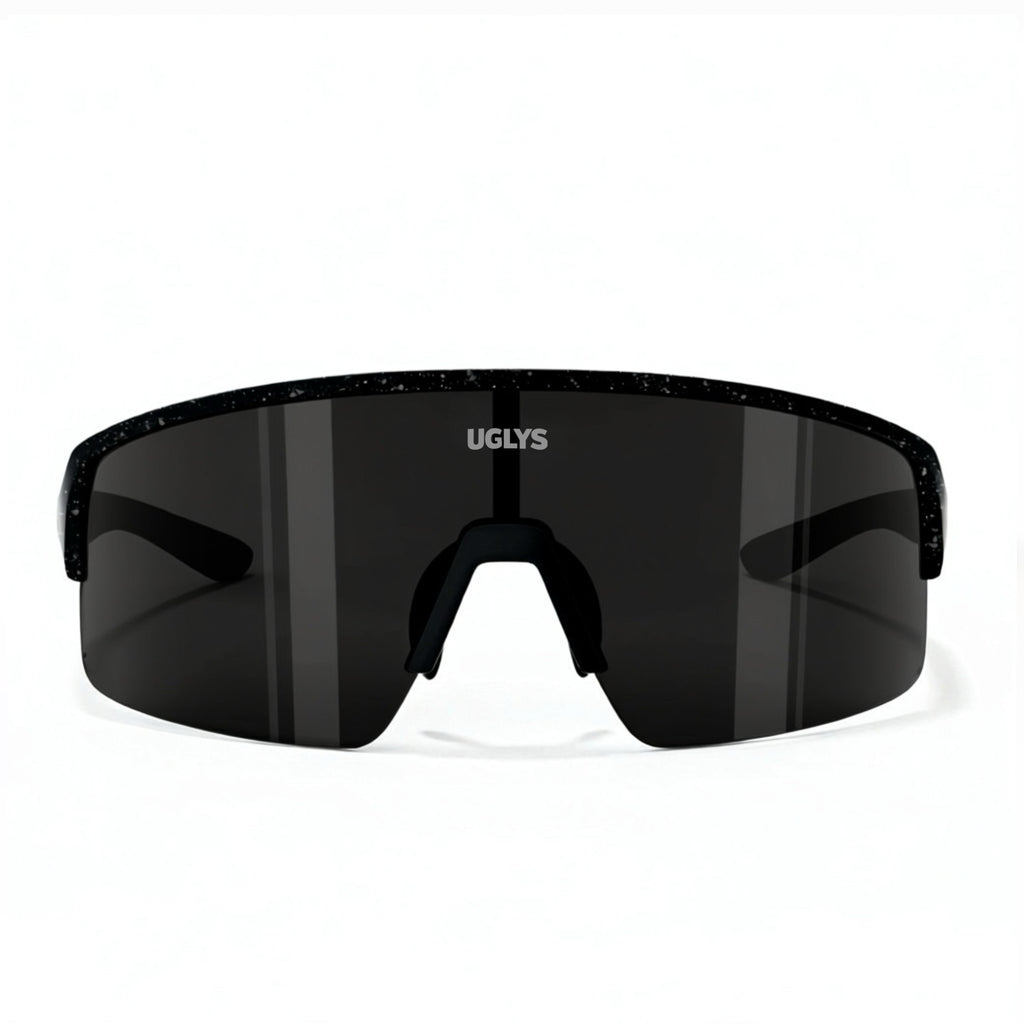 UGLYS™️ OG Blinders sunglasses with dark tinted lenses and black frames, stylish eyewear by UGLYS EYEWEAR.