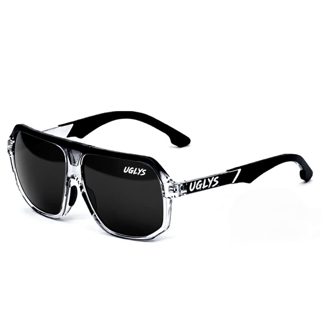 UGLYS EYEWEAR Smoke Show Super Casuals sunglasses with dark tinted lenses and sleek black frame.