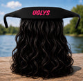UGLYS™️ Sunglass Strapped Mullet showing the unique mullet hairstyle with attached sunglasses and vibrant eyewear design.
