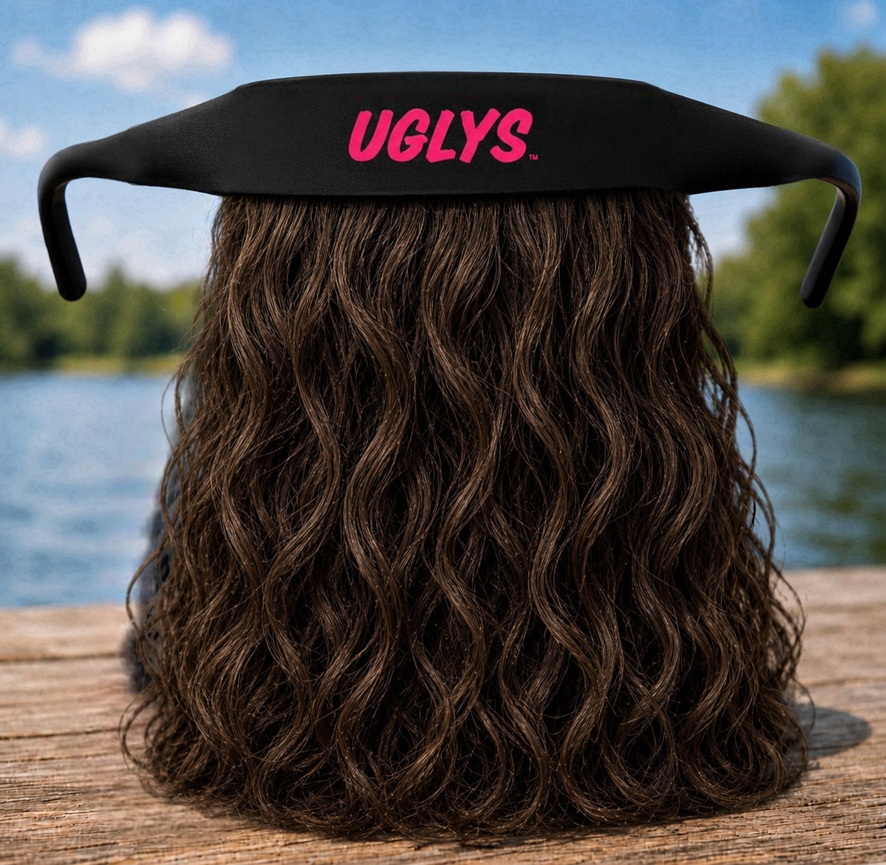 UGLYS™️ Sunglass Strapped Mullet featuring a unique mullet style with attached sunglasses by UGLYS EYEWEAR.