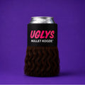 UGLYS™️ Mullet Koozie by Uglys Eyewear, black and white design, fits beverage cans, showcasing the fun mullet hairstyle print.