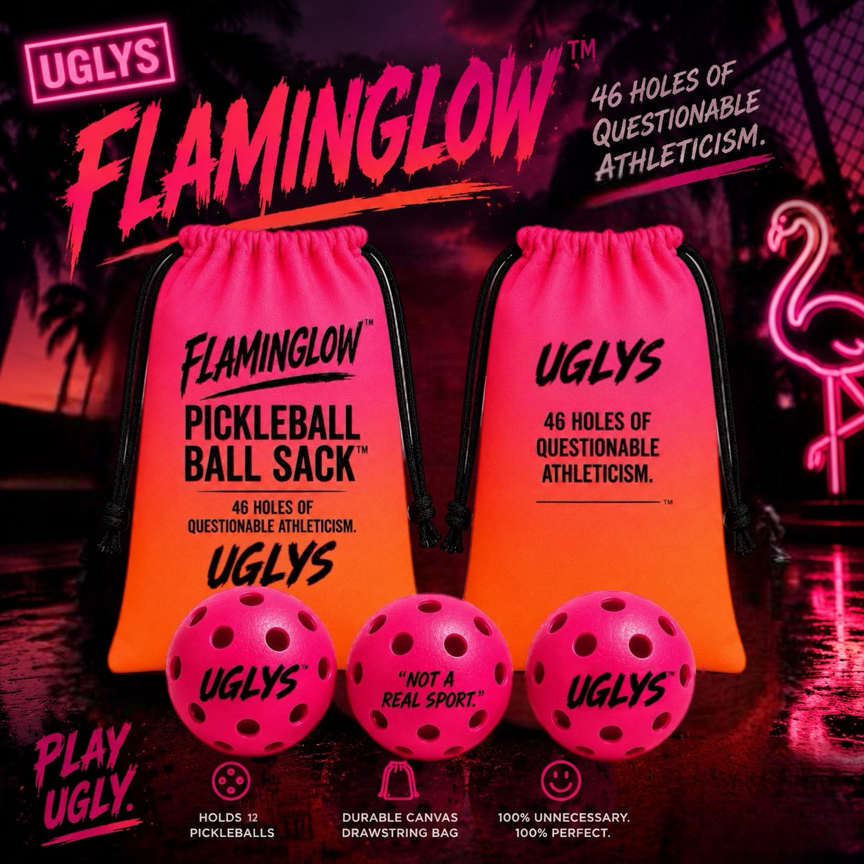 UGLYS Flaminglow Pickleball Balls