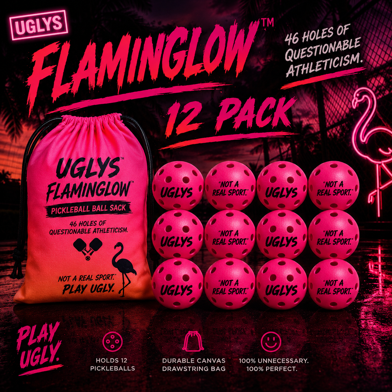 UGLYS Flaminglow Pickleball Balls