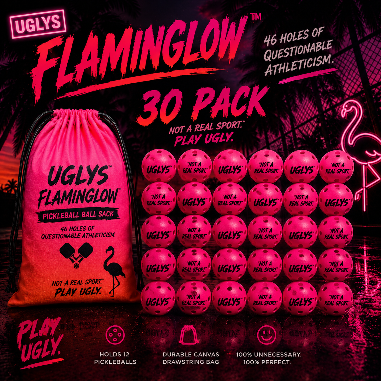 UGLYS Flaminglow Pickleball Balls