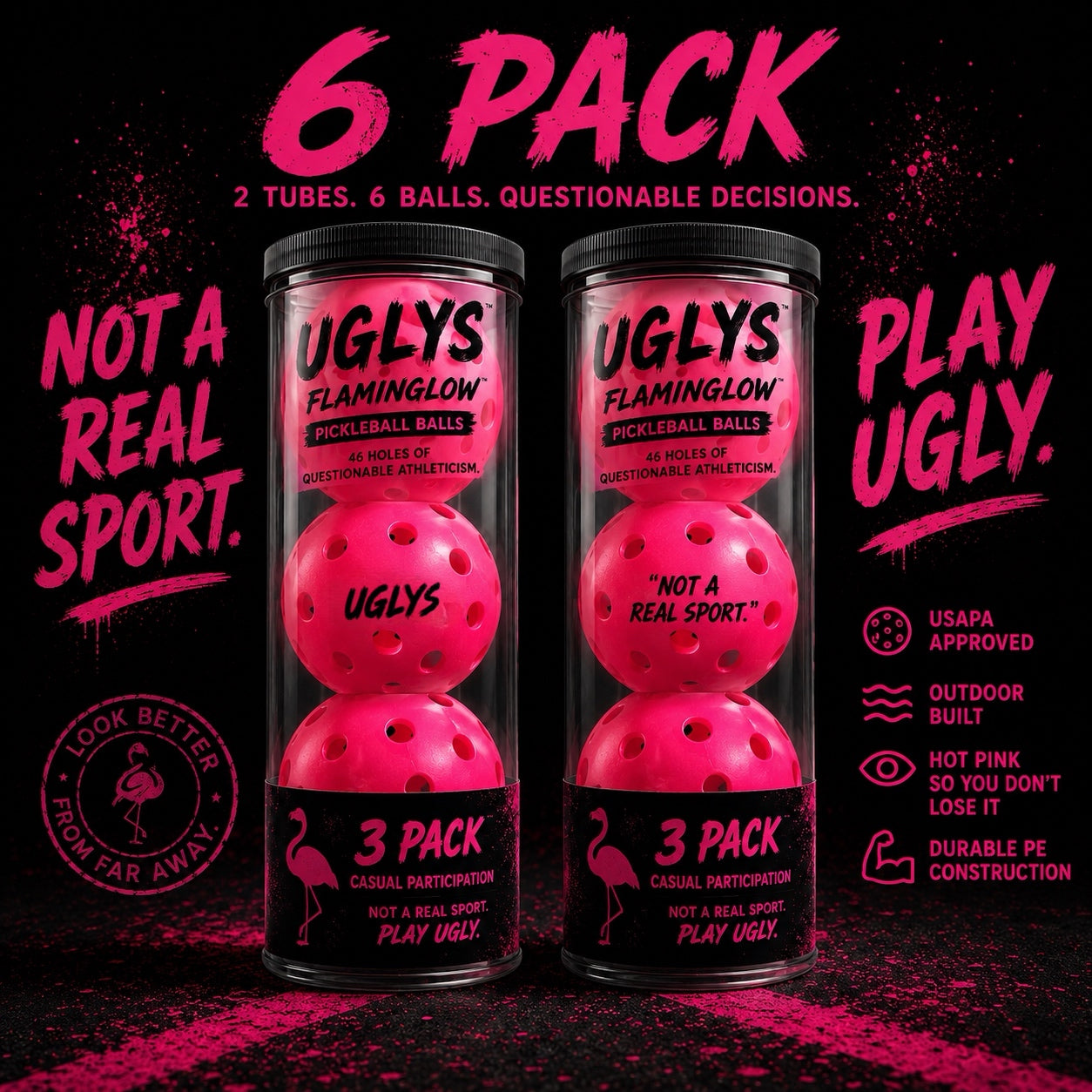 UGLYS Flaminglow Pickleball Balls