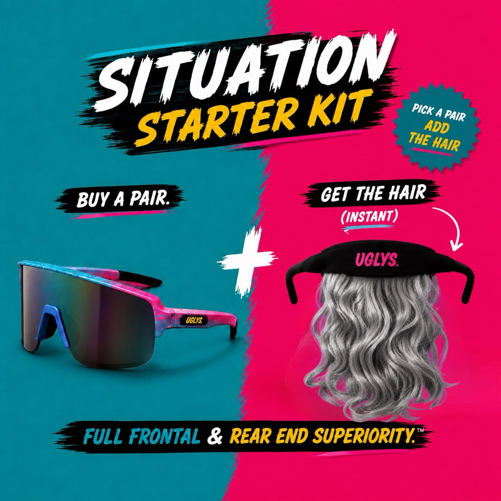 UGLYS™️ Gray Sunglass Strap-On Mullet
